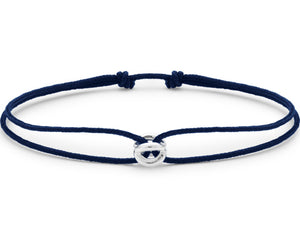 bracelet cordon entrelacs bleu marine le 1g